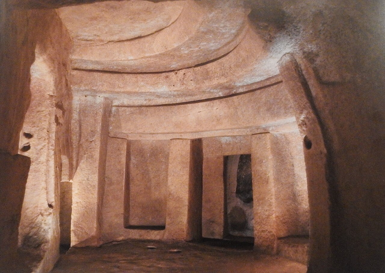 Corbelled chamber Holy of Holies underground Ħal Saflieni Hypogeum Malta