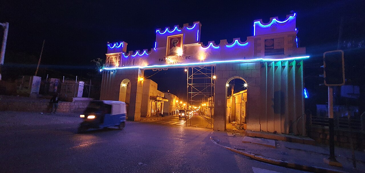 A historic gate in the walls of Harar Jugol, Ethiopia — one of five gates in the 16th-century fortified wall surrounding the old city, UNESCO World Heritage Site