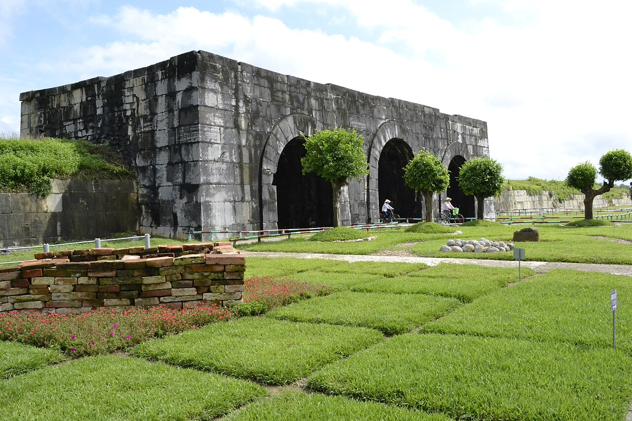 The massive stone walls of the Citadel of the Ho Dynasty in Thanh Hóa Province, Vietnam — the largest surviving dry-stone wall construction in Southeast Asia, built in 1397 CE using blocks of green limestone up to 15 tonnes each without mortar — UNESCO World Heritage Site inscribed 2011 CE