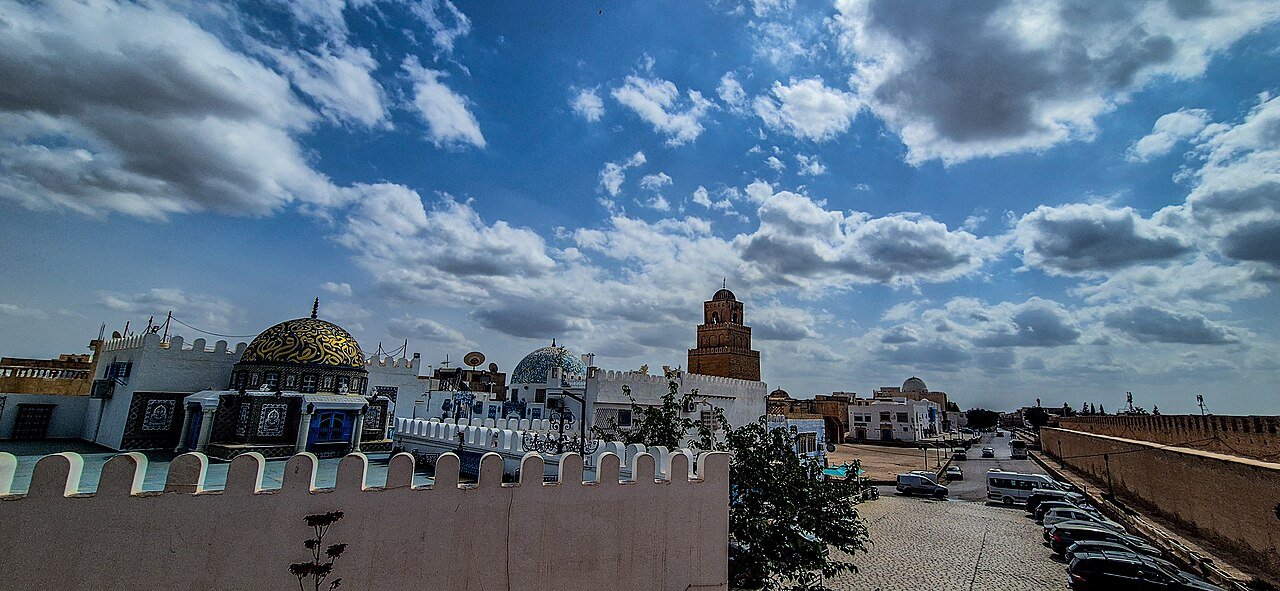Aerial panorama of Kairouan medina Tunisia