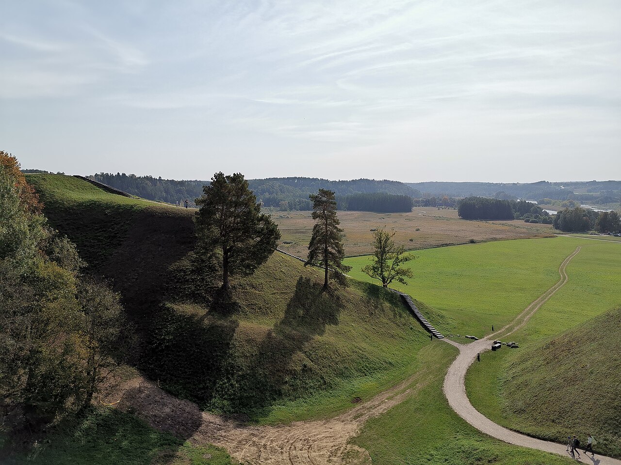 The five hillforts of Kernave rising above the Neris River valley in Lithuania — the medieval capital of the Grand Duchy of Lithuania