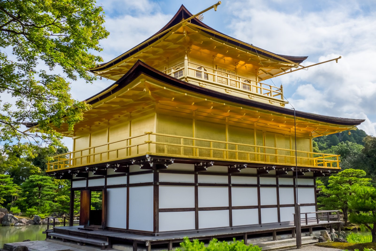 Kinkakuji Golden Pavilion reflected in the mirror pond, Kyoto, Japan