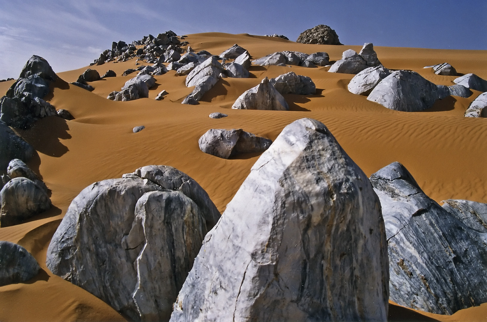 Blue-tinted granite peaks of the Montagnes Bleues rising from the Aïr Massif in northern Niger