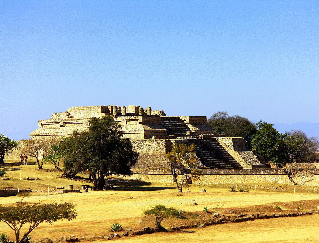 Monte Albán Main Plaza seen from the West Platform, Oaxaca, Mexico — the Zapotec capital from 500 BCE to 700 CE