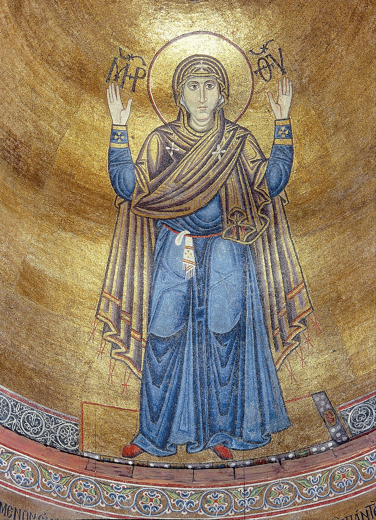 Six-metre Orant mosaic of the Virgin Mary in the apse of Saint-Sophia Cathedral Kyiv