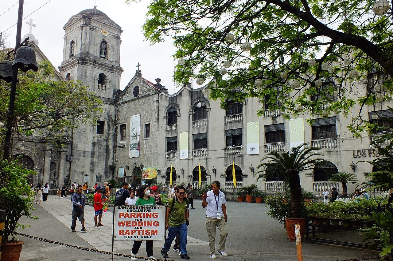 Facade of San Agustin Church in Intramuros, Manila, Philippines