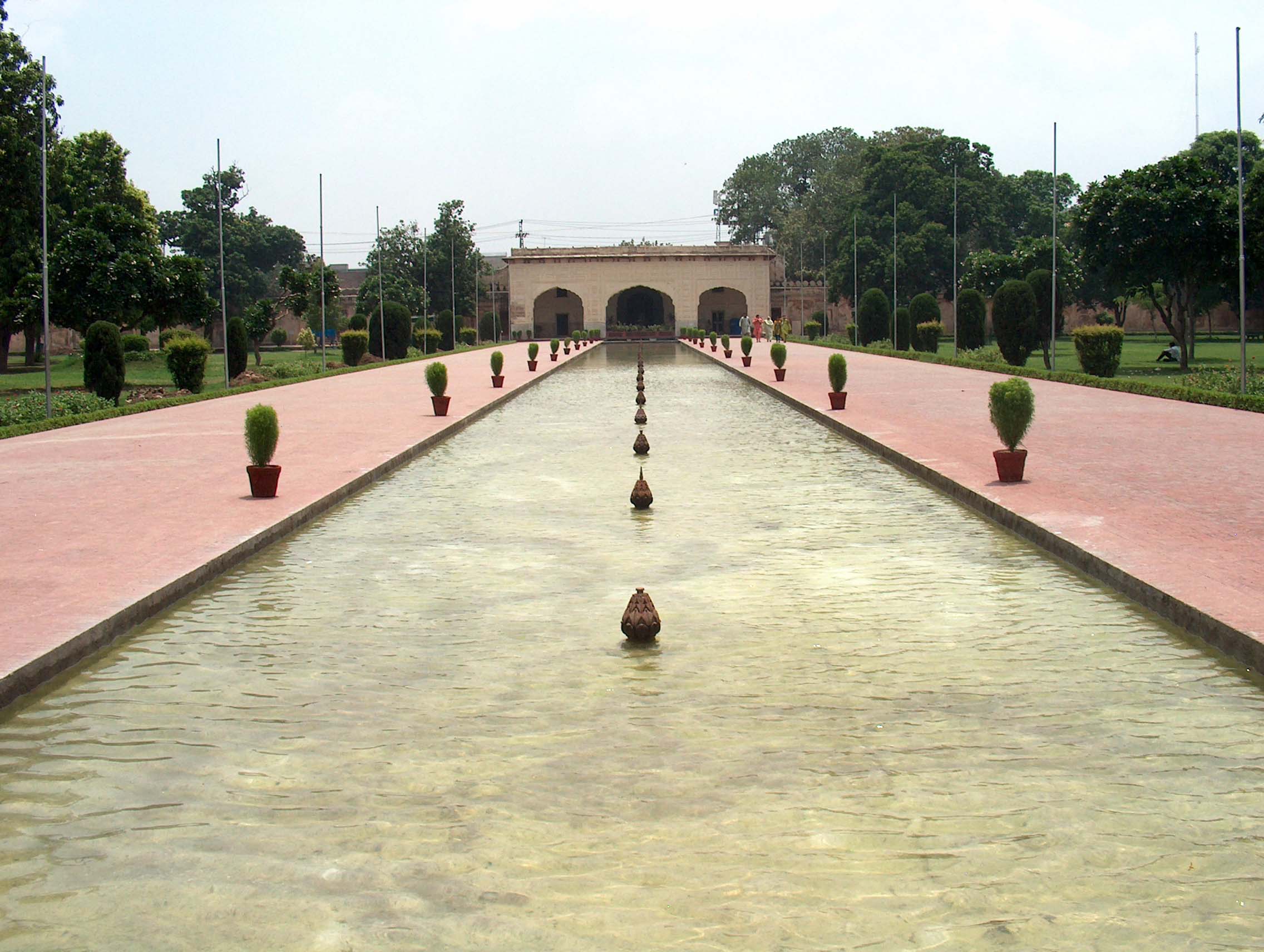 Shalamar Garden Lahore south pavilion with marble fountains and canal Shah Jahan