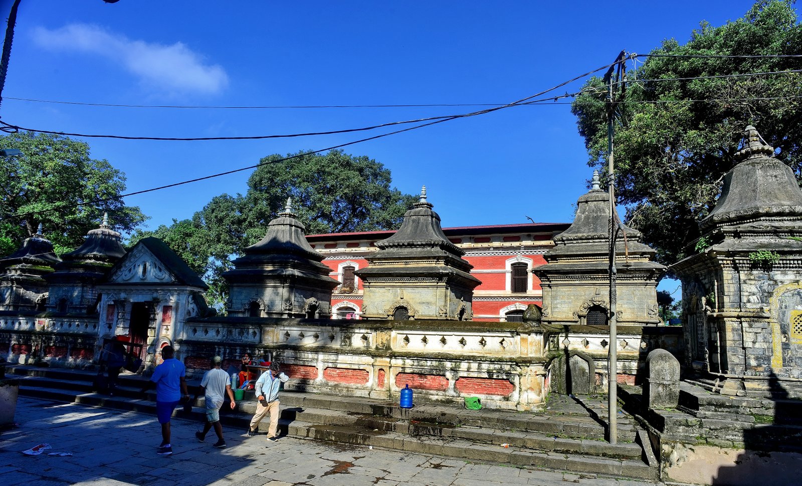 Ancient stone shiva temples at Mrigasthali within the Pashupatinath complex, Kathmandu
