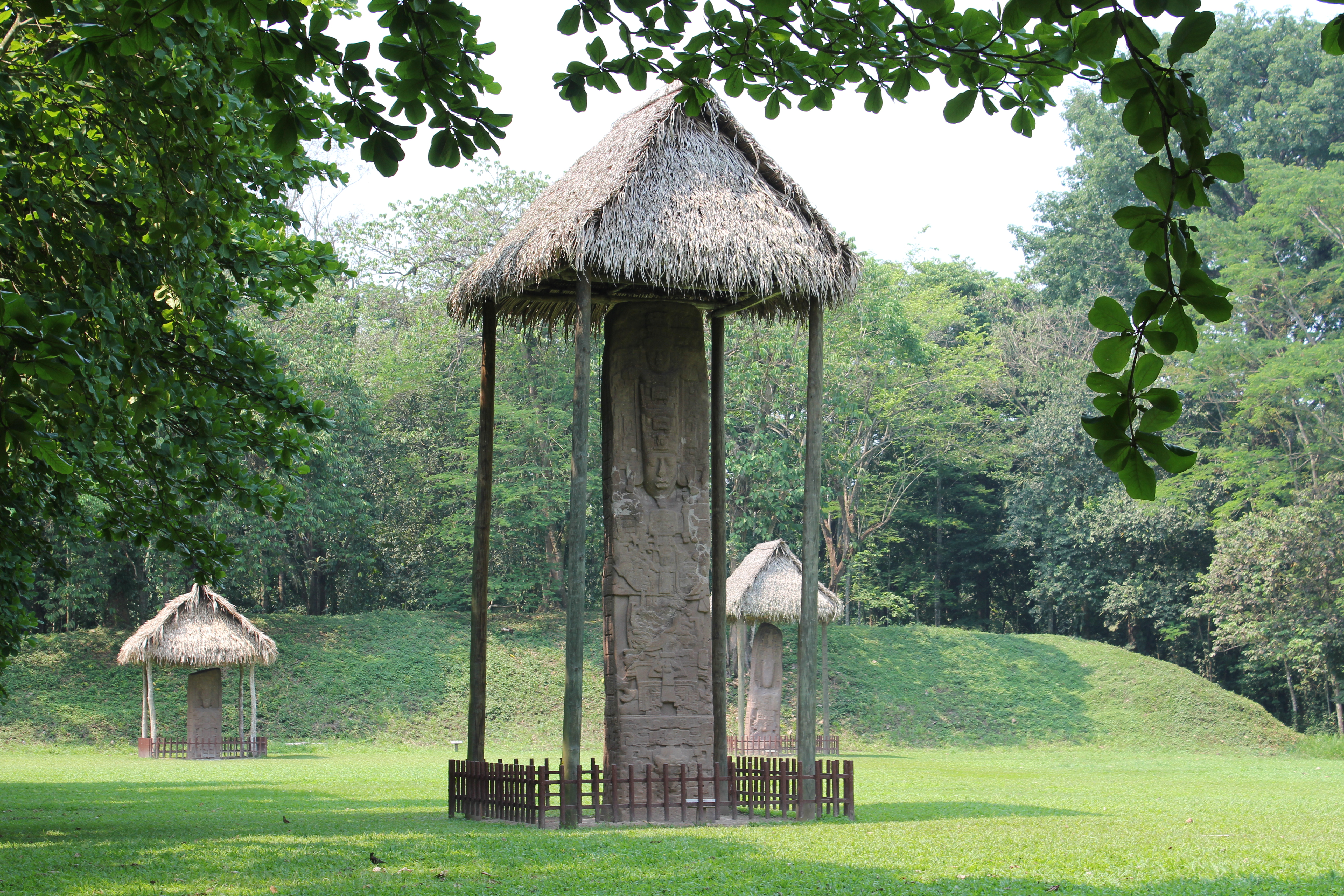 Stela E at Quiriguá Guatemala the tallest Maya carved stela under its protective modern roof