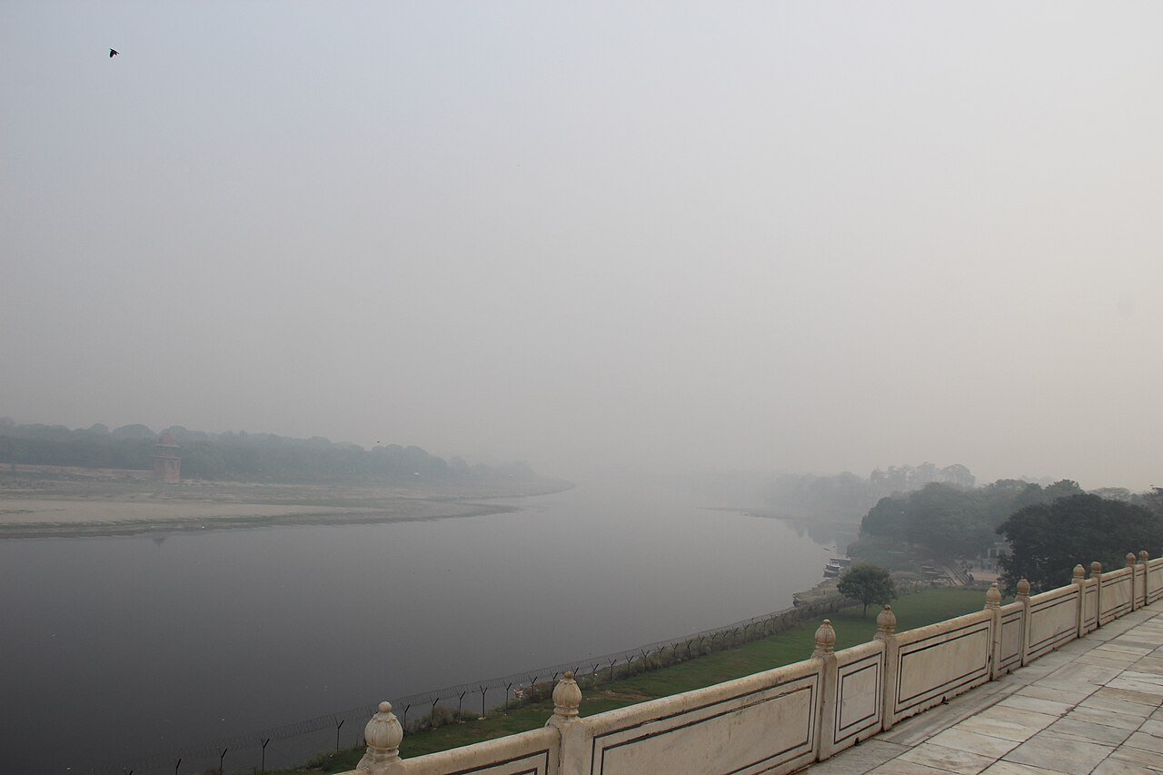 Taj Mahal from Yamuna River, Agra, UNESCO World Heritage Site