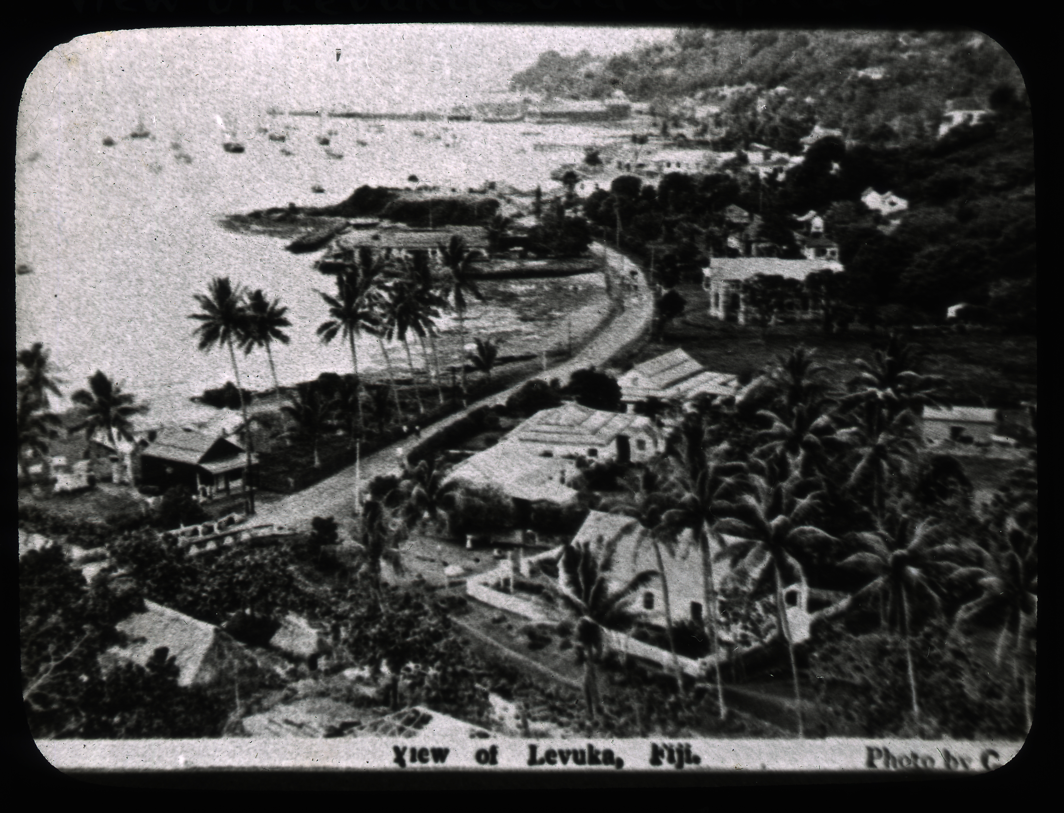 Panoramic view of Levuka old colonial capital Fiji Ovalau island