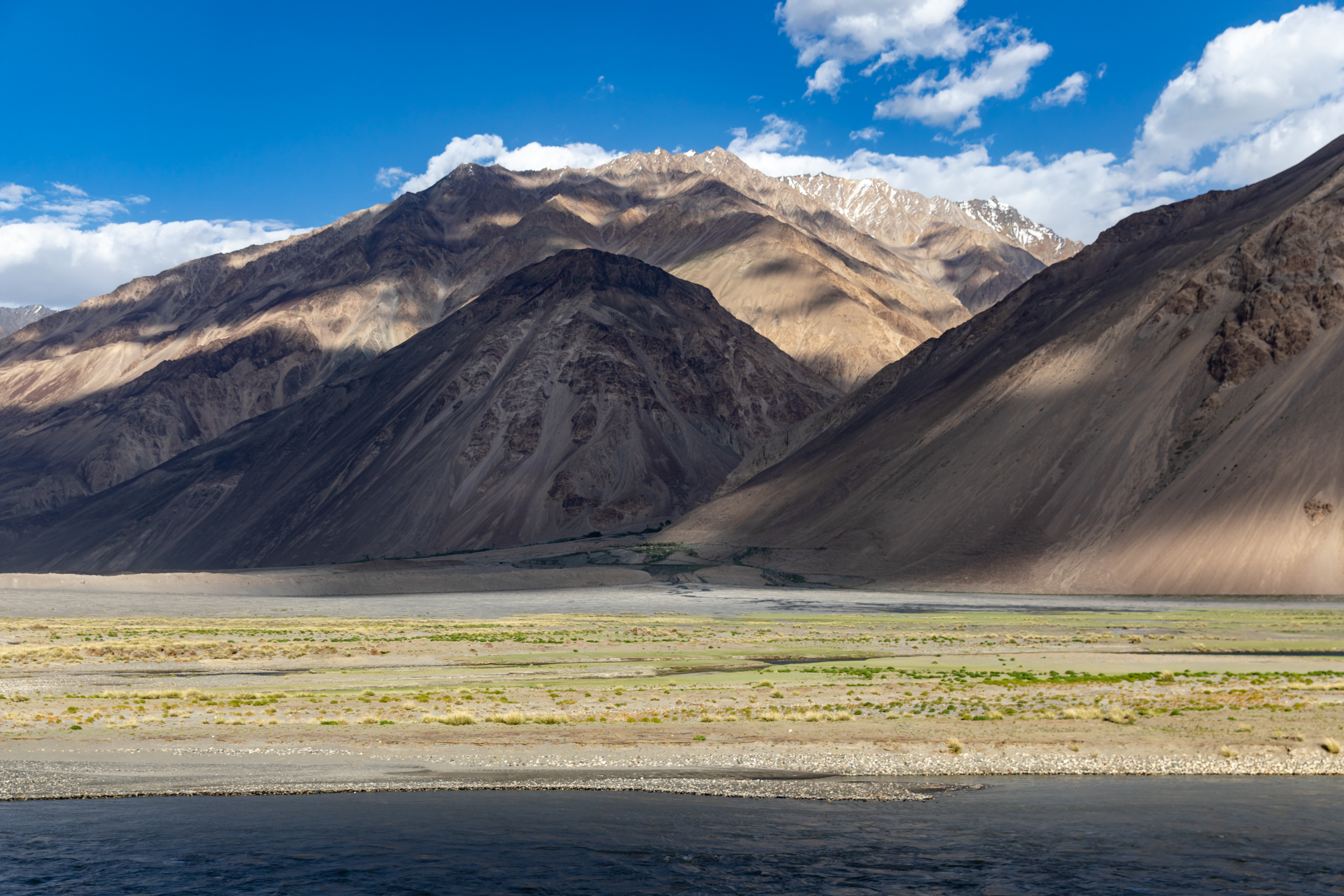 Wakhan Valley high-altitude landscape in the Pamir Mountains of eastern Tajikistan