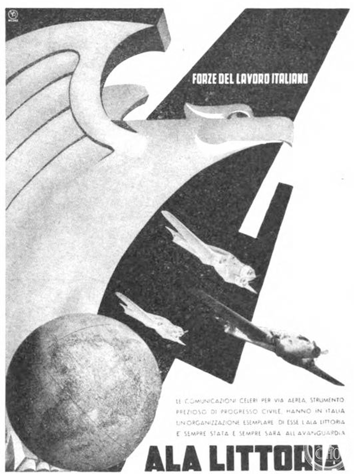 Ala Littoria: an eagle, a globe and the state airline
