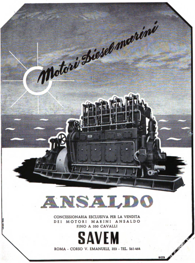 A marine diesel on the horizon: Ansaldo engines, sold from Rome
