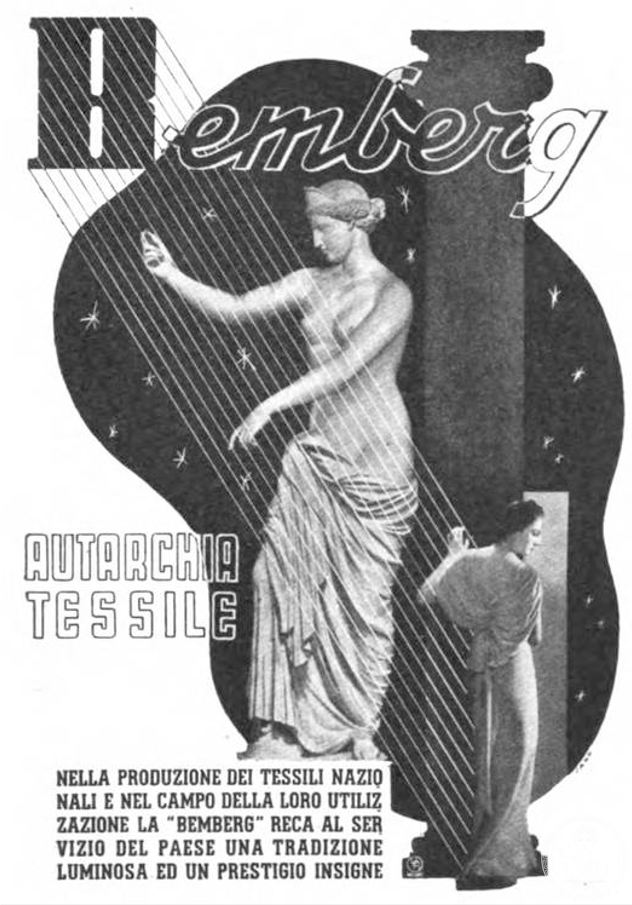 «Autarchia tessile»: Bemberg’s artificial silk and a marble goddess