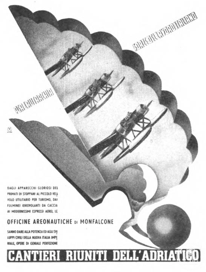 Seaplanes on a wing of cloud: the Monfalcone aeronautical works