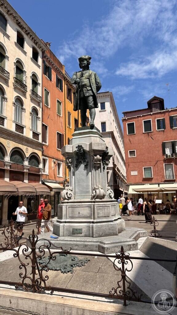 The monument to Carlo Goldoni: a playwright left standing in the busiest square in Venice