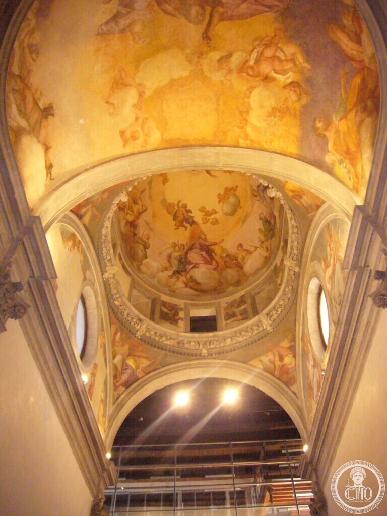 Frescoed half-dome of the apse of the former church of Santi Cosma e Damiano
