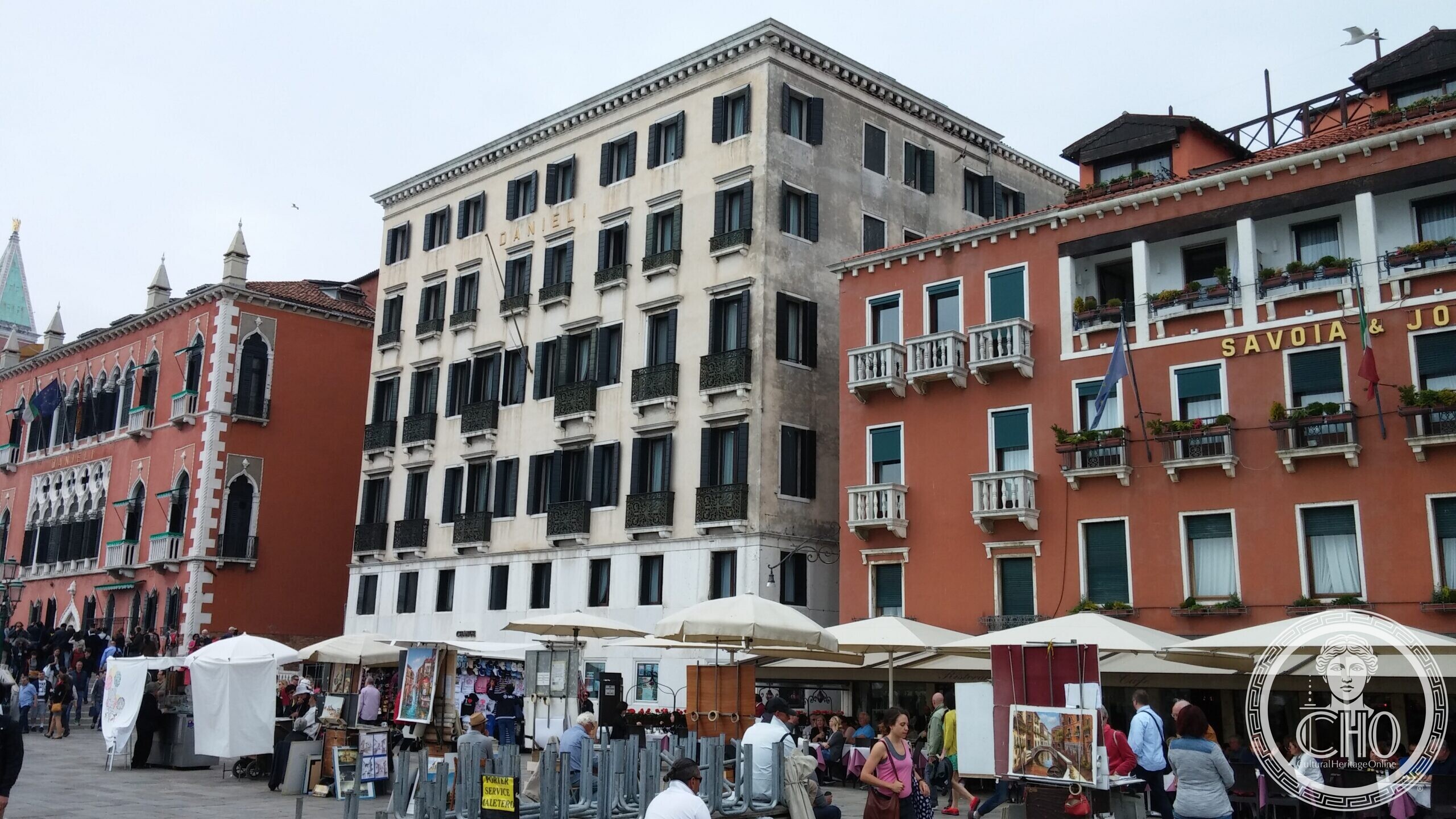 Palazzo Dandolo, the Gothic core of the Hotel Danieli, seen along the Riva degli Schiavoni in Venice