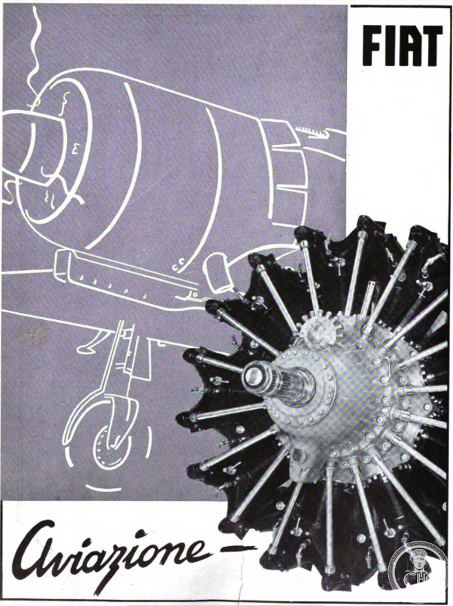 A radial engine, drawn whole: the Fiat Aviazione sheet