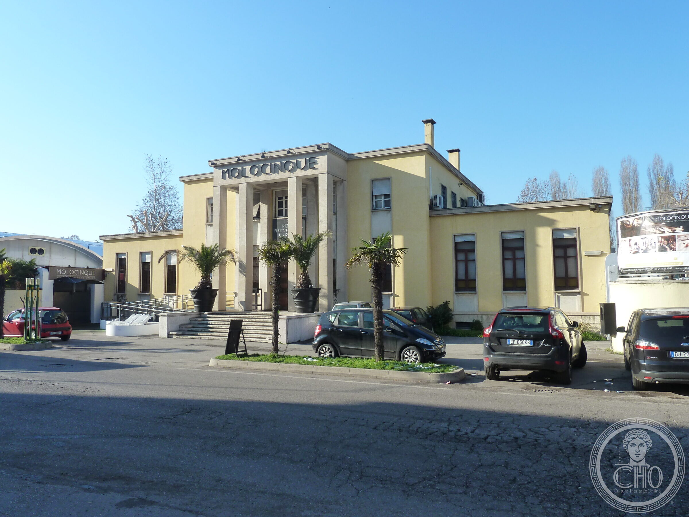 The former Dopolavoro building in Marghera seen along its side