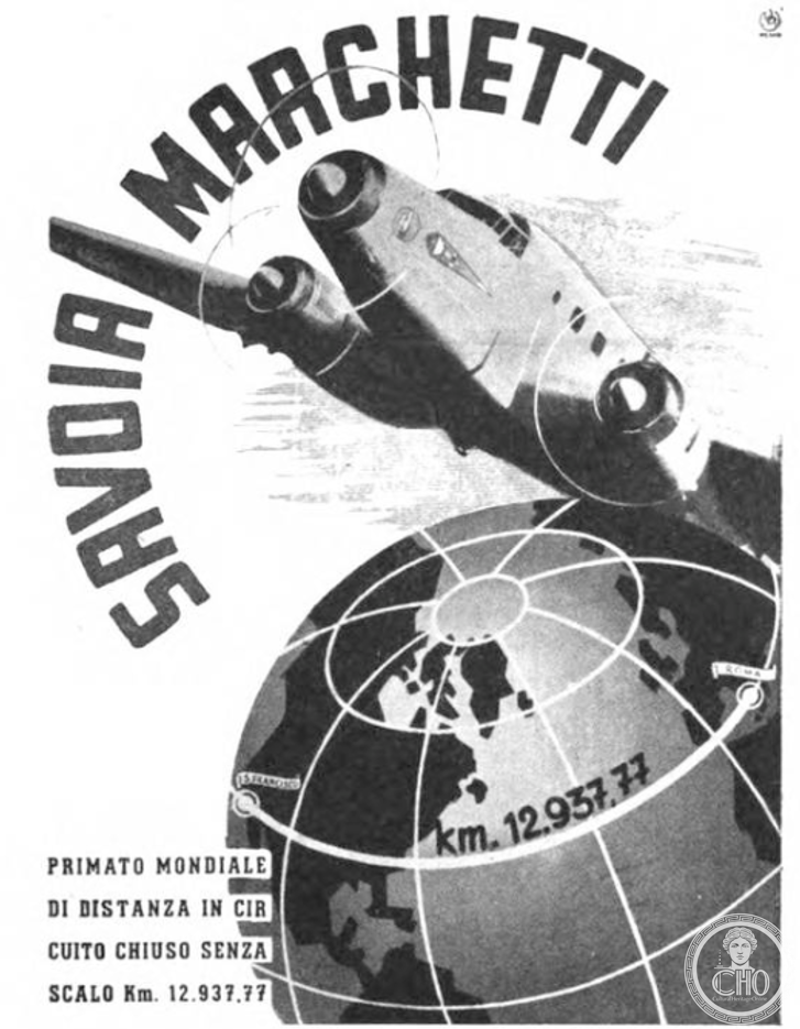 A record printed as a credential: the Savoia-Marchetti sheet