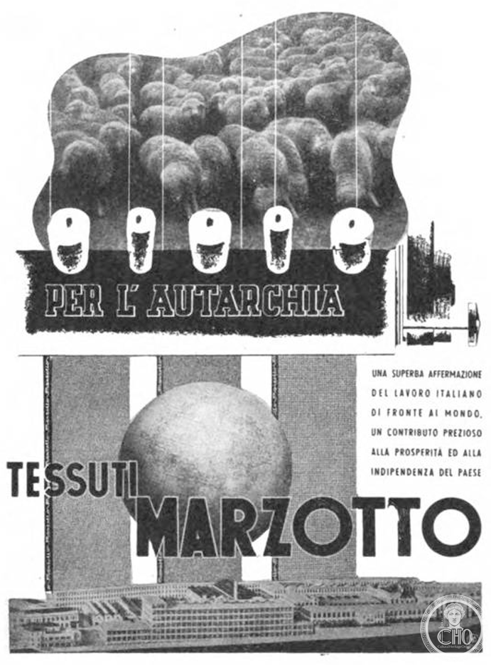 Sheep, spools and a globe: the Tessuti Marzotto sheet
