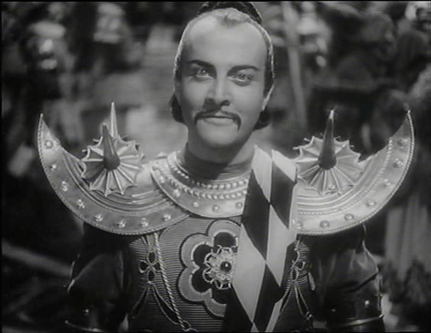 Osvaldo Valenti in a scene from La corona di ferro, 1941
