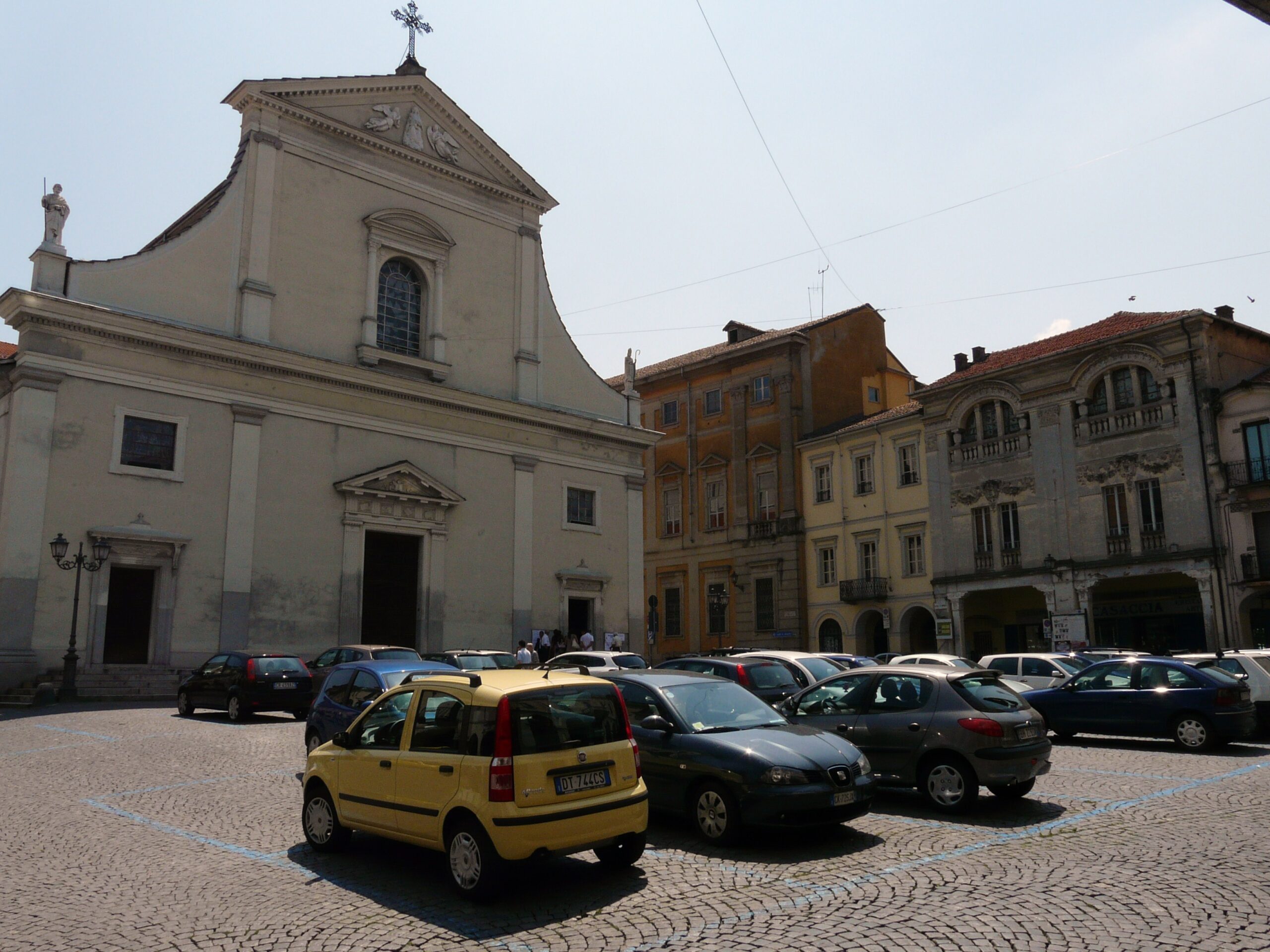 Piazza del Duomo in Valenza with the historic cathedral facade and paved square