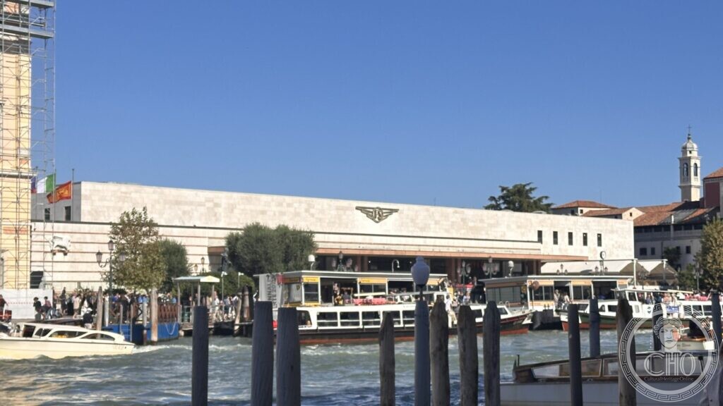 The front of Venezia Santa Lucia station across the Grand Canal