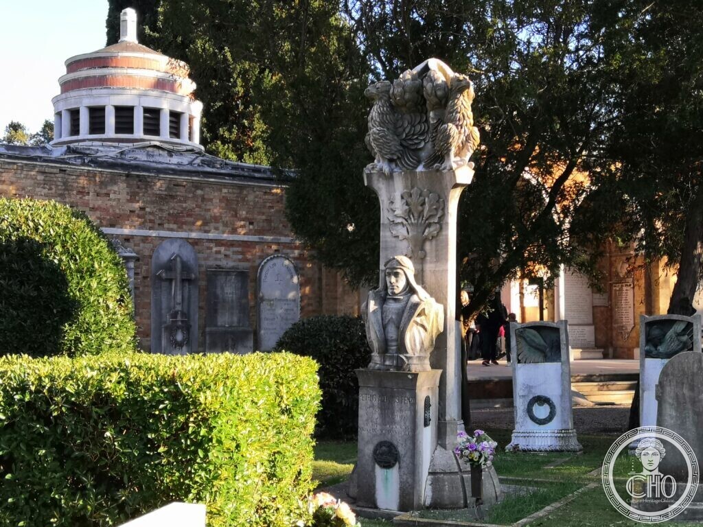 The Tomb of Pier Luigi Penzo — the Aviator of the Italia Rescue, in the Cemetery of San Michele