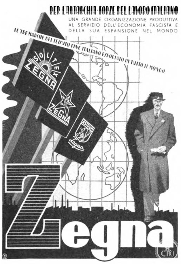 Three brands on a globe: the Zegna sheet