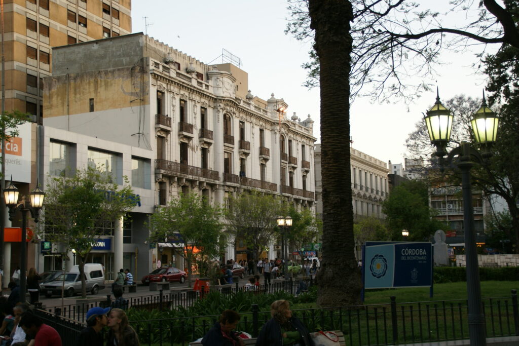 Plaza San Martín in historic Córdoba, civic capital of Argentine aviation industry