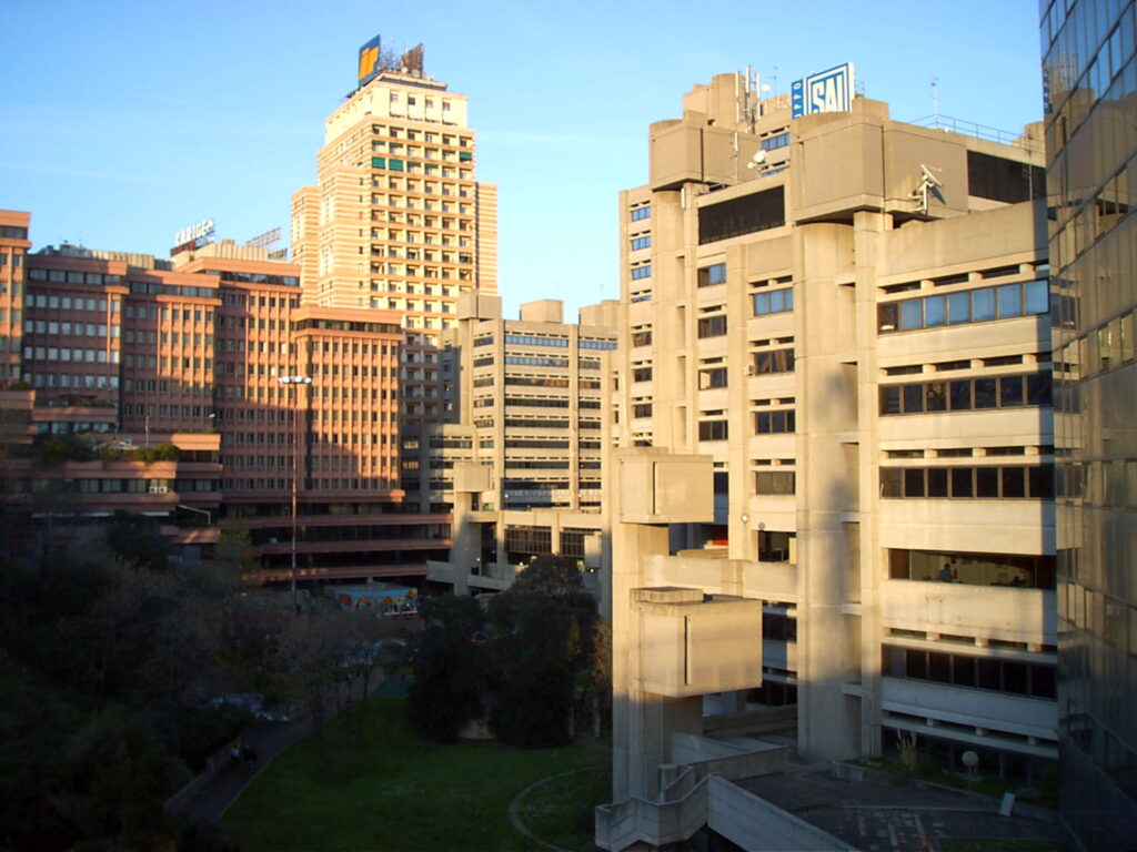 Modern architectural complex in Via Fieschi in Genoa