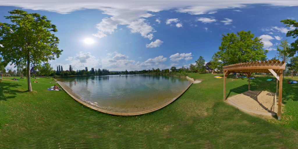 Historic municipal pond and landscape of Wiener Neudorf in Lower Austria