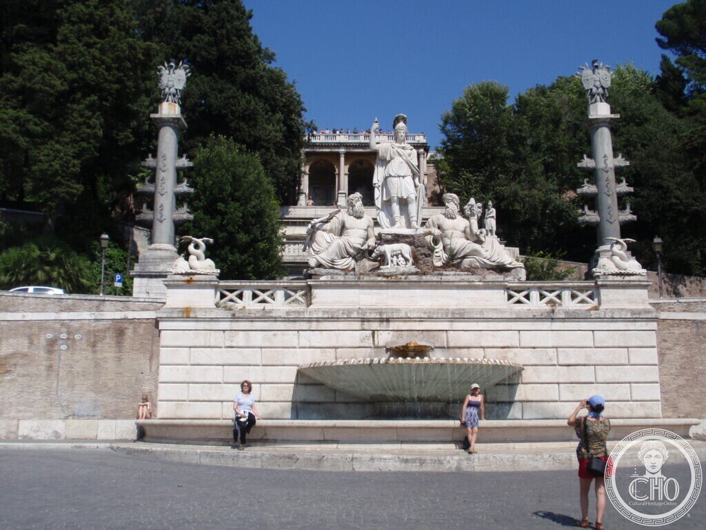 Fountain of the Goddess Roma — Valadier’s Fountain under the Pincio, Piazza del Popolo