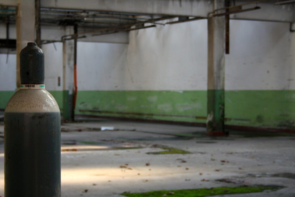Historical architecture at the SNIA Viscosa manufacturing complex in Varedo