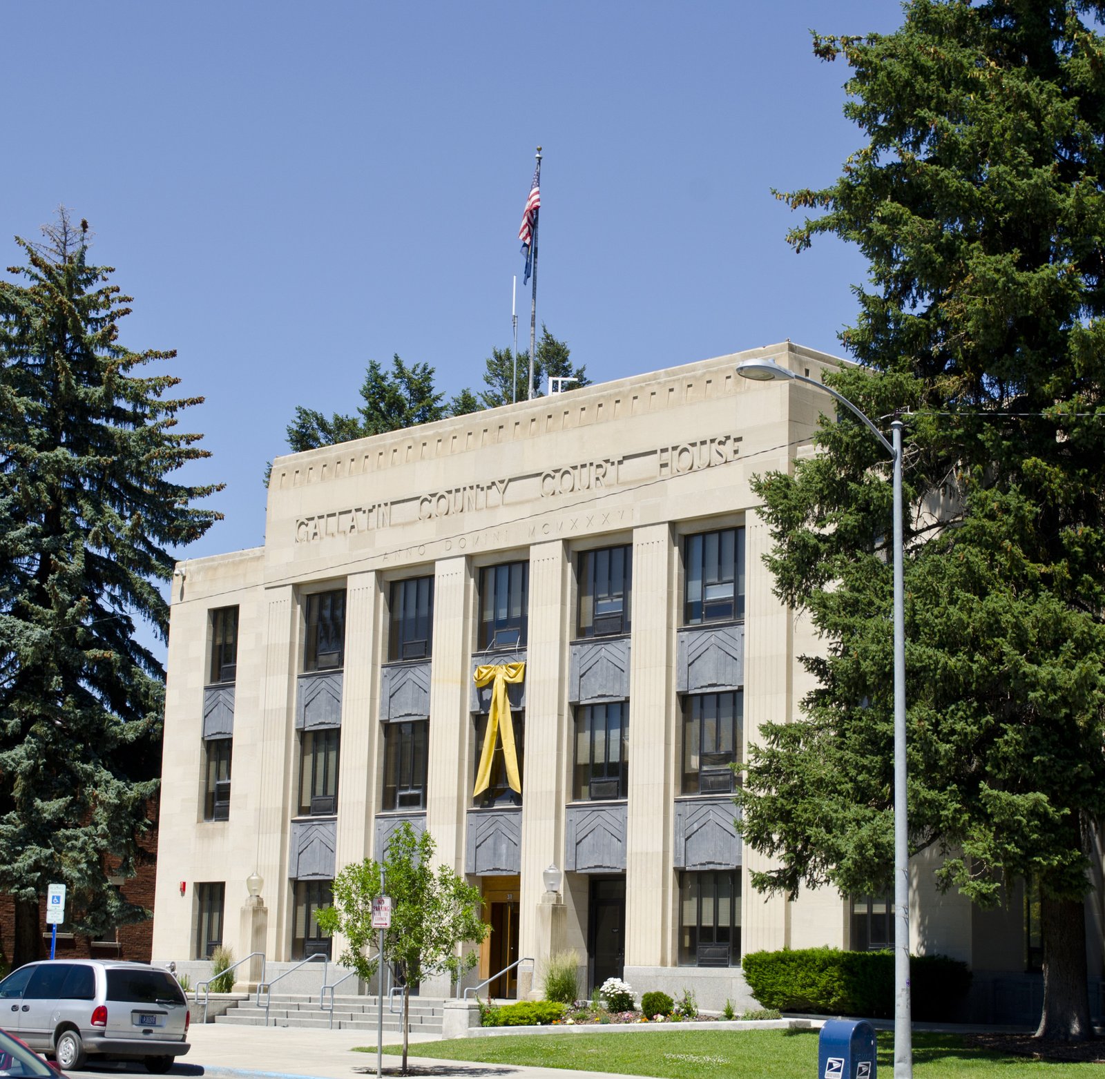 Art Deco Gallatin County Courthouse 1935 Bozeman Montana designed by Fred F Willson most notable Art Deco building in Bozeman