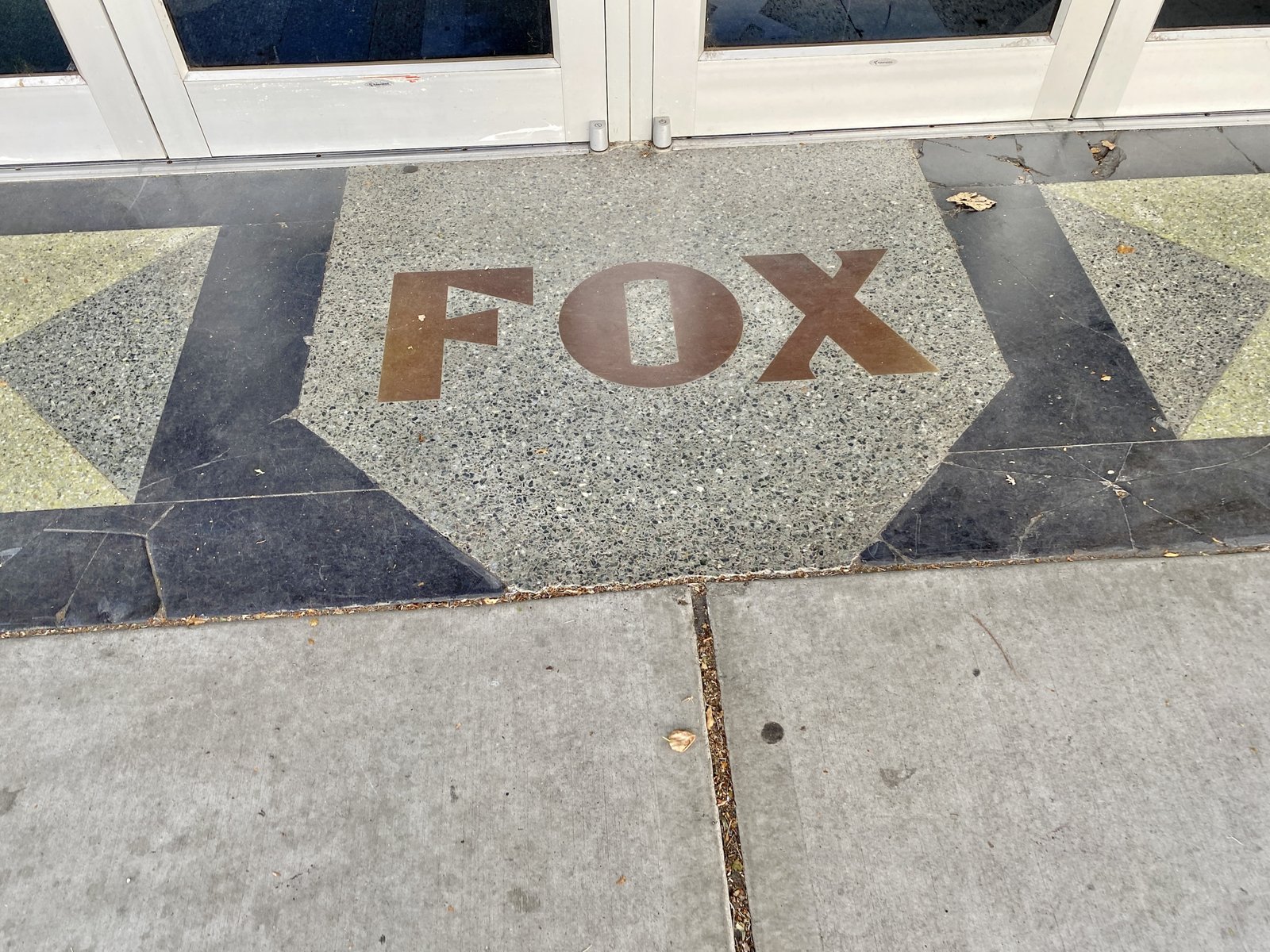 Art Deco Fox Theater 1931 Spokane Washington designed by Robert C Reamer with incised bas-relief concrete facade stylized eagles and butterfly motifs