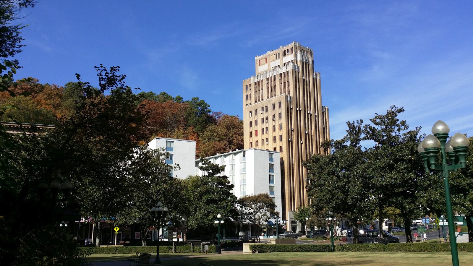 Medical Arts Building Art Deco tower with fluted pilasters on Central Avenue, Hot Springs, Arkansas